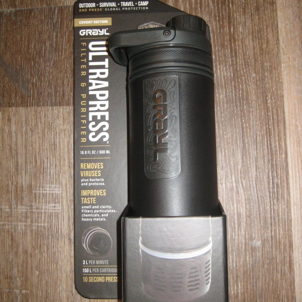 Grayl 16.9oz UltraPress Purifier Covert Edition Covert Black